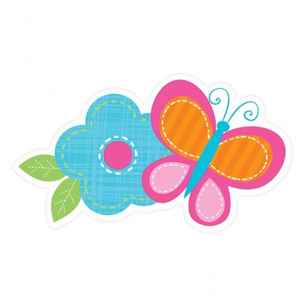 Roczek dziewczynki "Motylki" - dekoracje wycinane 12 sztuk