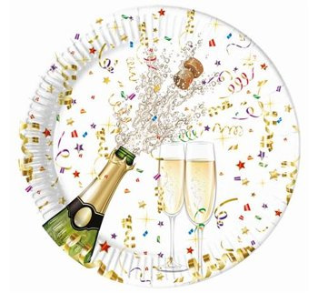 Szampański bal - talerzyki 23 cm 8 sztuk