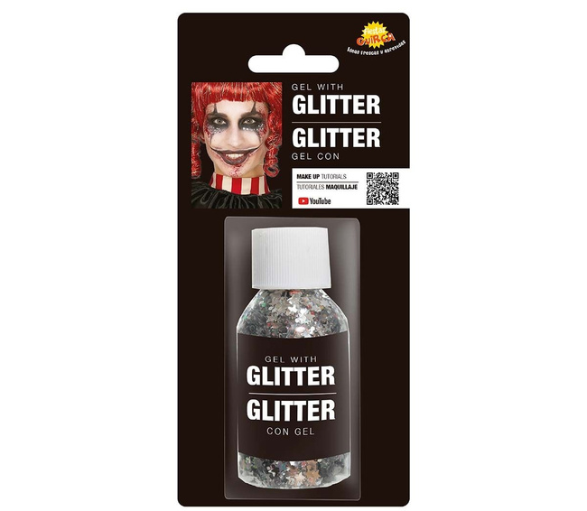 Brokat w żelu 20g - srebrny