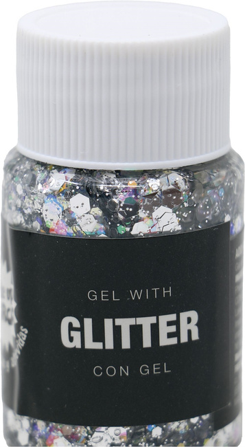 Brokat w żelu 20g - srebrny