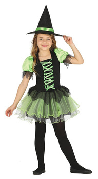 Kostium dziecięcy "Wiedźma" zielono-czarna TUTU