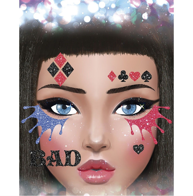 Naklejki na twarz z brokatem - Haley "DANGEROUS"