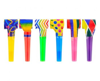 Trąbki papierowe rozwijane 6 sztuk