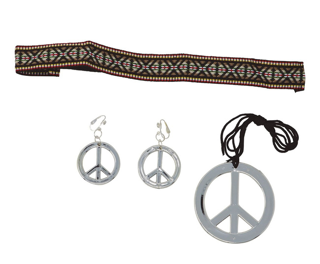 Akcesoria Hipiski: opaska, naszyjnik, klipsy