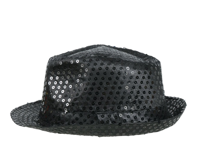 Kapelusz w cekiny - Czarny