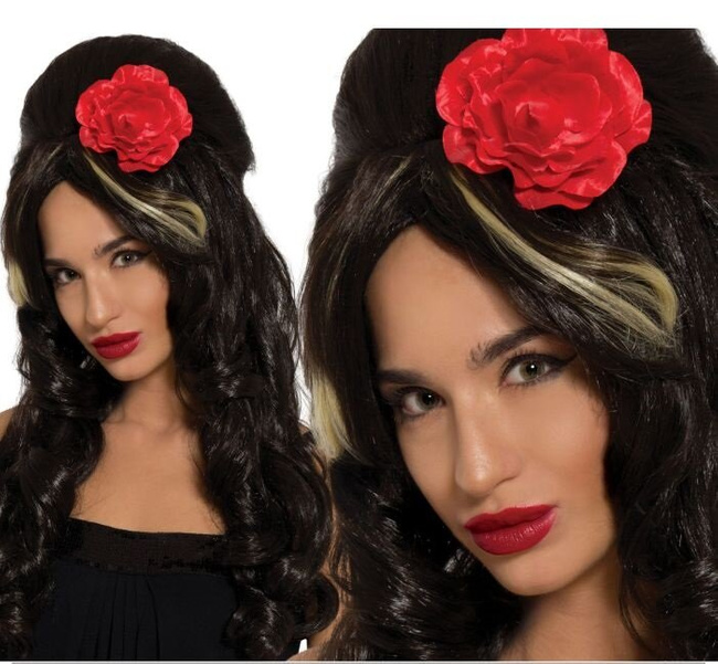Peruka "Seńorita" z kwiatem