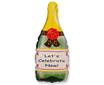 Balon foliowy 26" Butelka Szampana Let's Celebrate Now