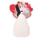 Rozetka "Para Młoda na tle Serc"