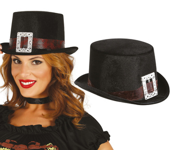 Cylinder czarny z klamrą