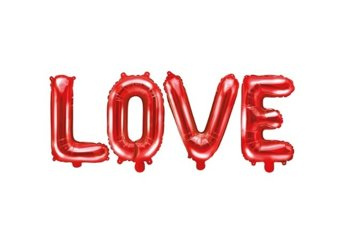 Balon foliowy 14" czerwona fraza LOVE