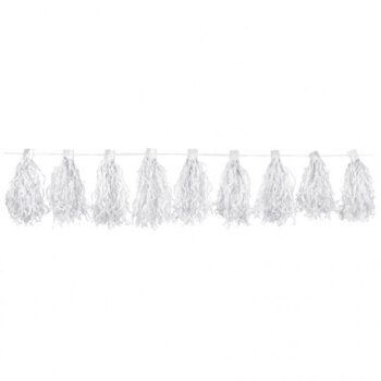 Girlanda z frędzlami 3m - biała