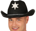 Kapelusz Szeryf Dakota czarny ze srebrną gwiazdą