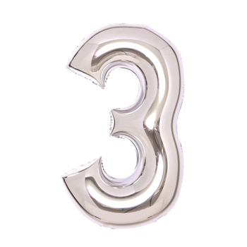 Balon foliowy 26" srebrny numer 3