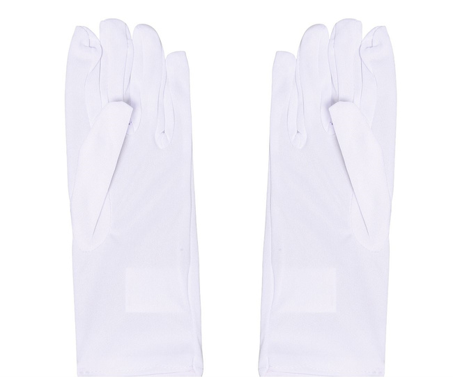 Rękawiczki krótkie 25cm - białe