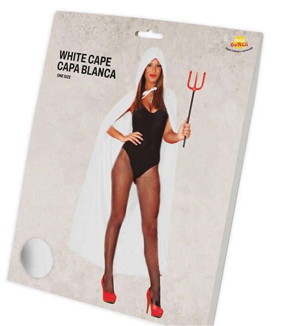 Peleryna z kapturem 130cm biała