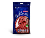 Balony Bel 12" metalik czerwony POPPY RED 10 sztuk