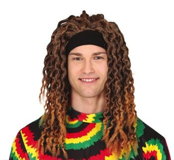 Peruka z opaską dredy brązowe