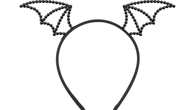 Opaska koralikowa "Skrzydła nietoperza" czarna