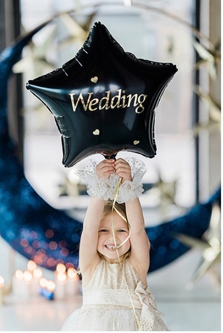 Naklejki na balon LITERY złote 168 elementy