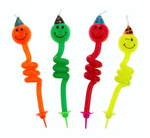 Świeczki urodzinowe Uśmiechnięte buzie na spiralach 4 sztuki