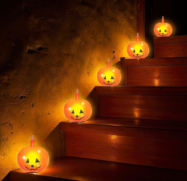 Balony 12" świecące LED Dynie Halloween 5 sztuk