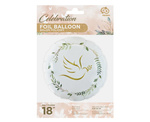 Balon foliowy 18" Gołąbek w wieńcu
