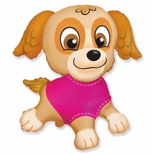 Balon foliowy 24" Piesek szczeniak - różowy