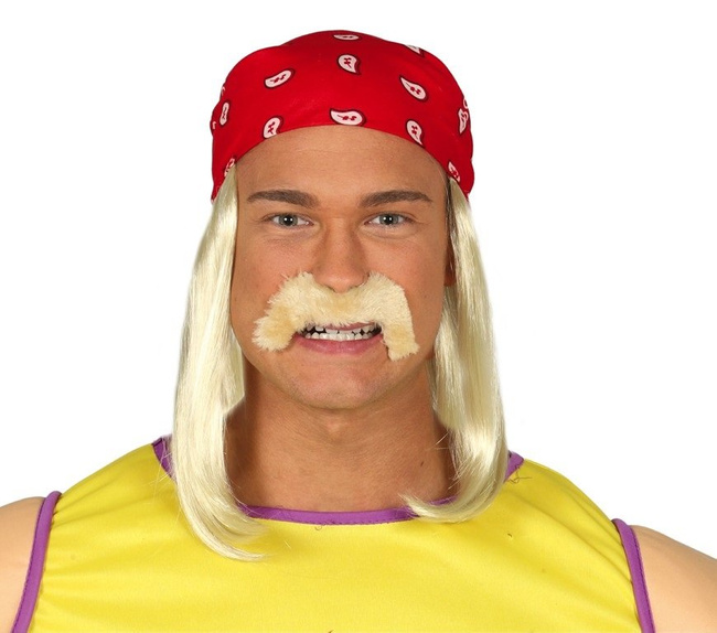 Peruka męska Wresler w chuście z wąsami