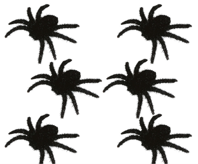 Pająki czarne włochate 6 sztuk