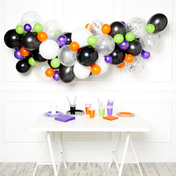 Balony mix Halloween + taśma DIY 70 sztuk