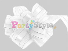 Wstążka ściągana 3,75cm biała 22 metry