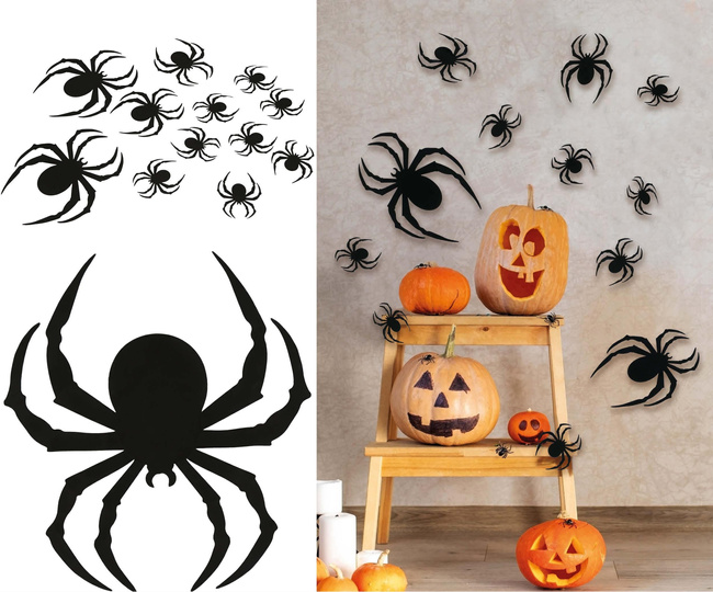 Pająki dekoracyjne 8 - 20cm 12 sztuk