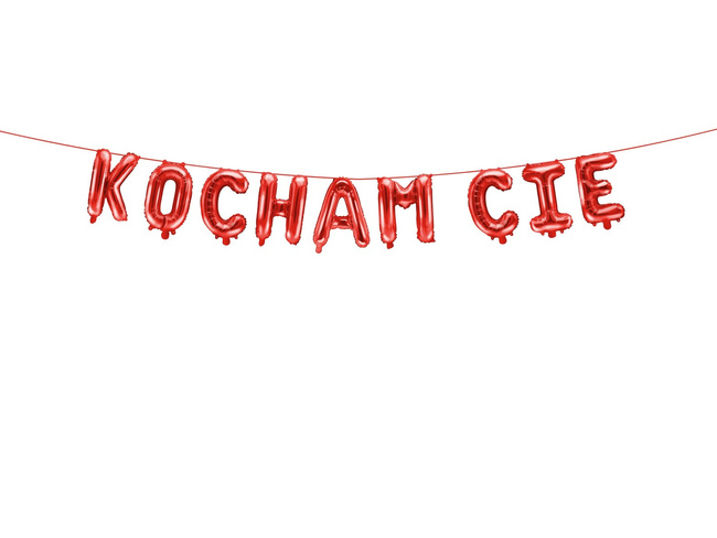 Balony foliowe 14" Fraza "KOCHAM CIĘ" czerwona