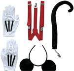 Zestaw Mickey: szelki, rękawiczki, opaska, ogon