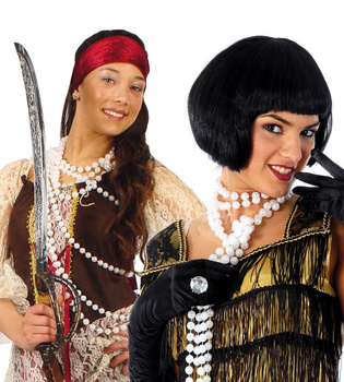 Biżuteria "Flapper Girl" - naszyjnik korale kremowe