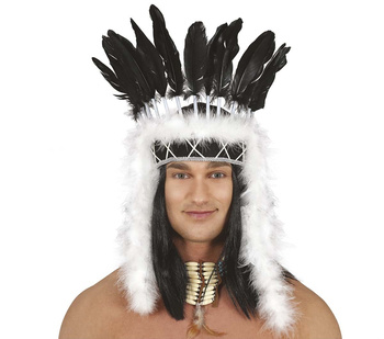 Akcesoria Indianina - Pióropusz biało-czarny