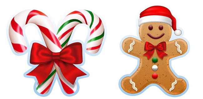 Piernik - Girlanda "Ciastek + Laska Cukrowa" 3m