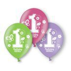 Roczek dziewczynki Motylki - Balony gumowe 11' 6 sztuk