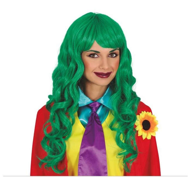 Peruka długowłosa DESIRE - loczki zielone