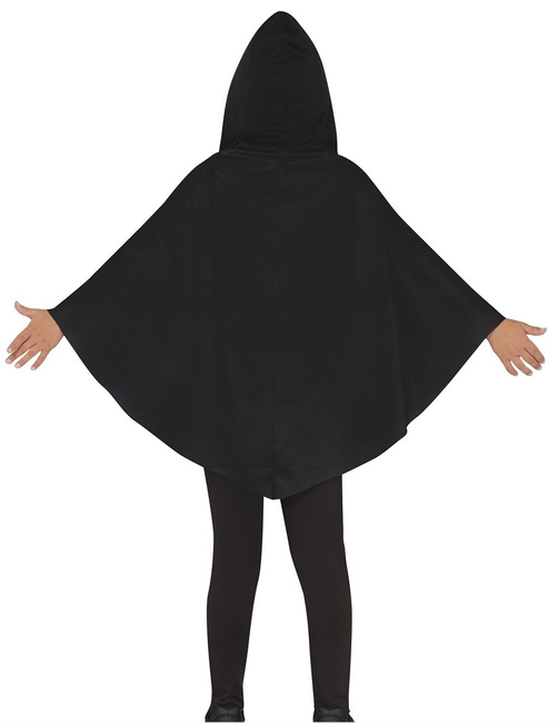 Ponczo z kapturem "Dynia halloweenowa" czarne