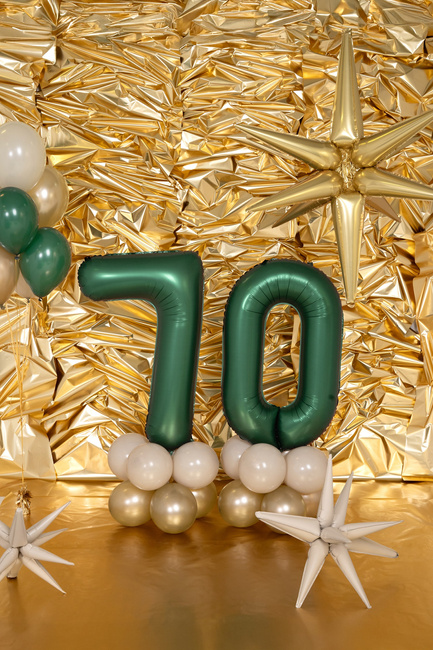 Balon foliowy 34" mat zielony numer 7