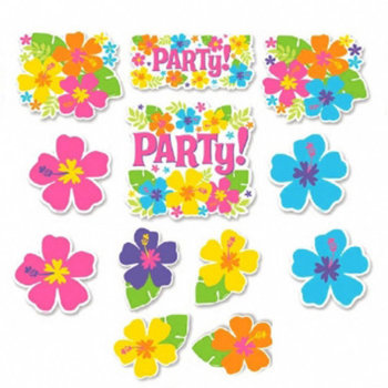 Hawaje - Dekoracja tekturowa - Hibiskus 12 sztuk