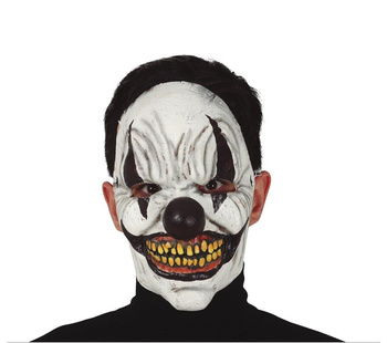 Maska lateksowa "Klaun Horror" biało-czarny