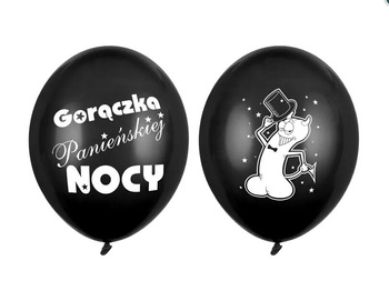 Balony 14' Gorączka Panieńskiej Nocy - czarne 6 sztuk
