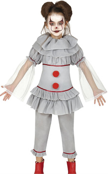 Kostium dziecięcy Klaun zabójca, szara tunika i spodnie