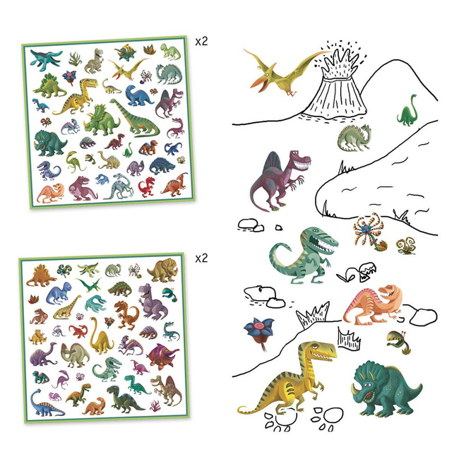 Naklejki "Dinozaury" 160 sztuk