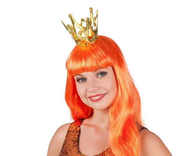 Korona królowej plastikowa AMY na gumce, złota