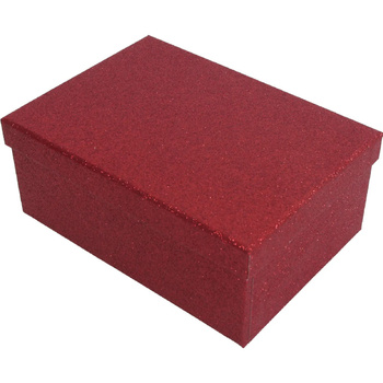 Pudełko ozdobne prostokątne 11100051 - brokat czerwone