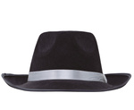 Kapelusz gangsterski czarny z białą lamówką
