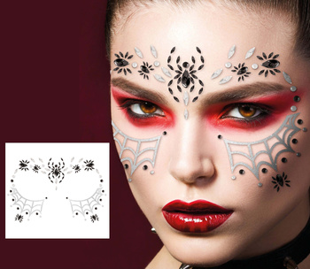 Kryształki do twarzy - naklejki 3D Pająk